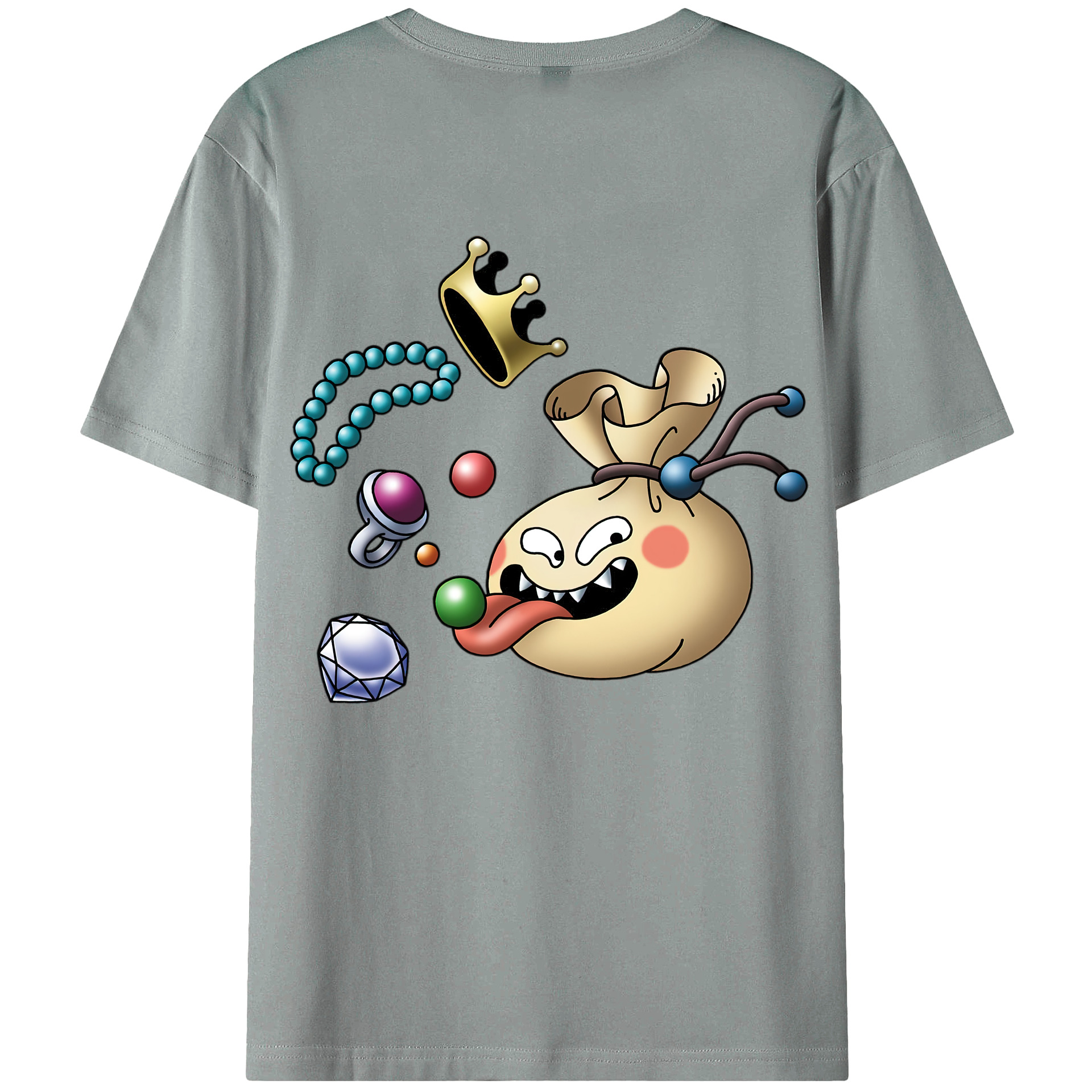 （画像用） ドラゴンクエスト Doragon Kuesuto Dragon Quest 綿100％ メンズ半袖Tシャツ（バックプリント） 通気性